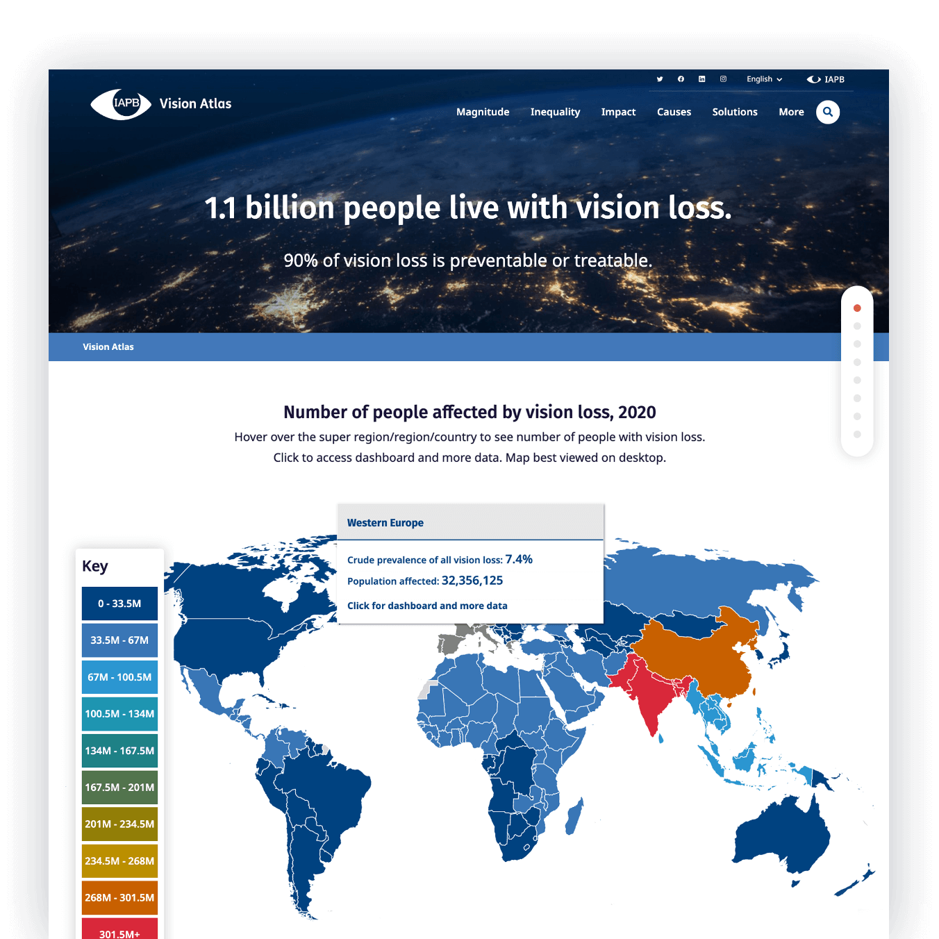 IAPB Vision Atlas map view on website