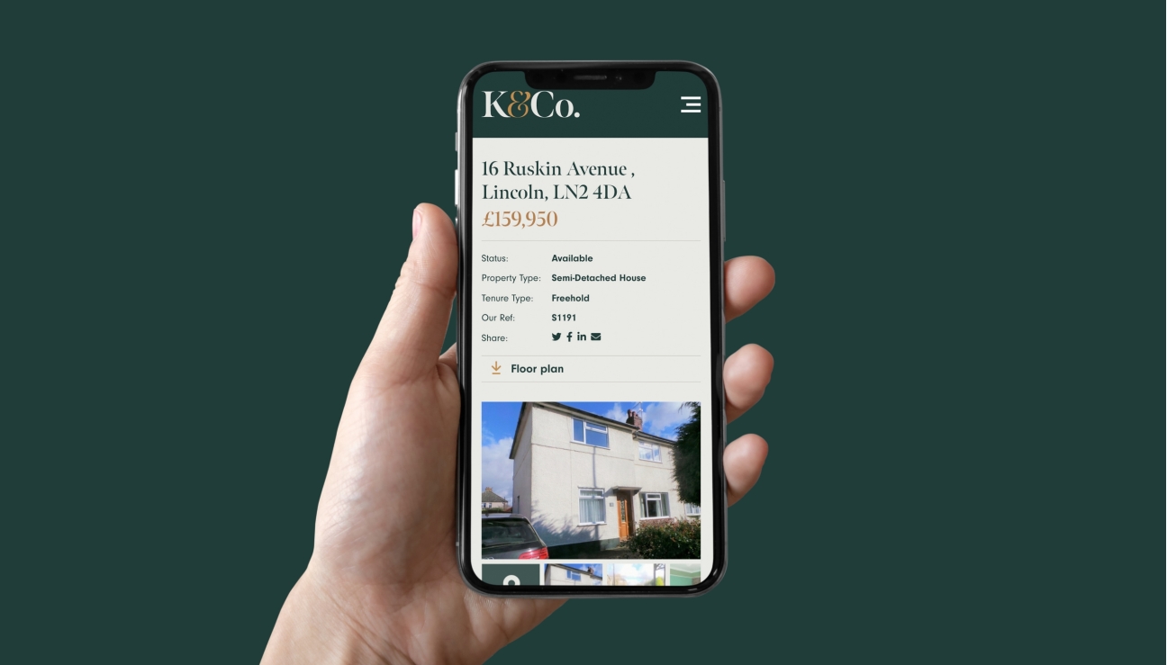 King & Co website shown on a mobile device