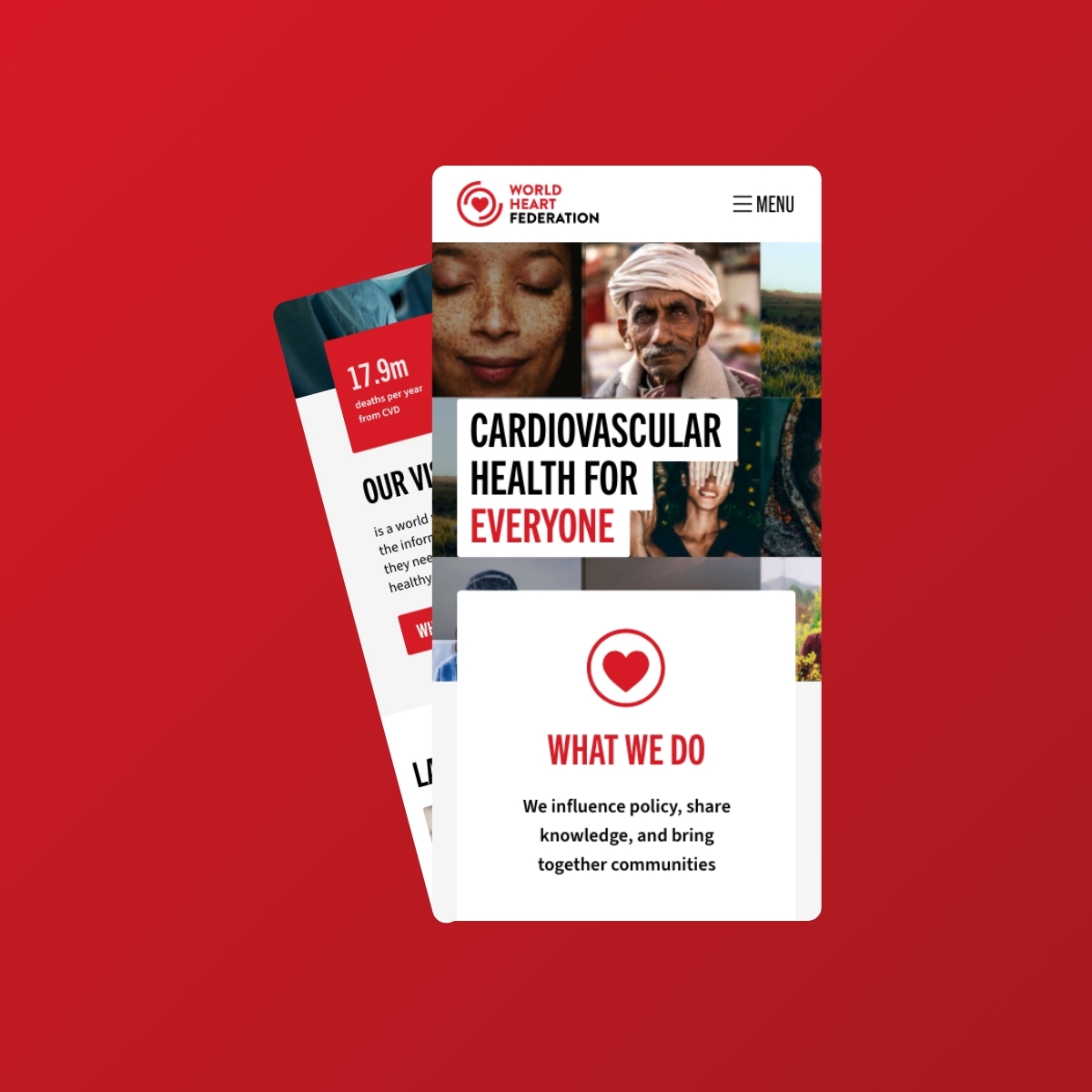 Mobile website for World Heart Federation example