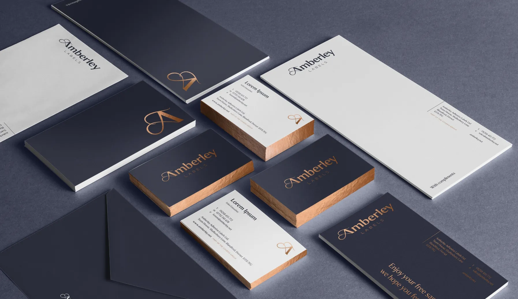 An example of Amberley Labels stationery