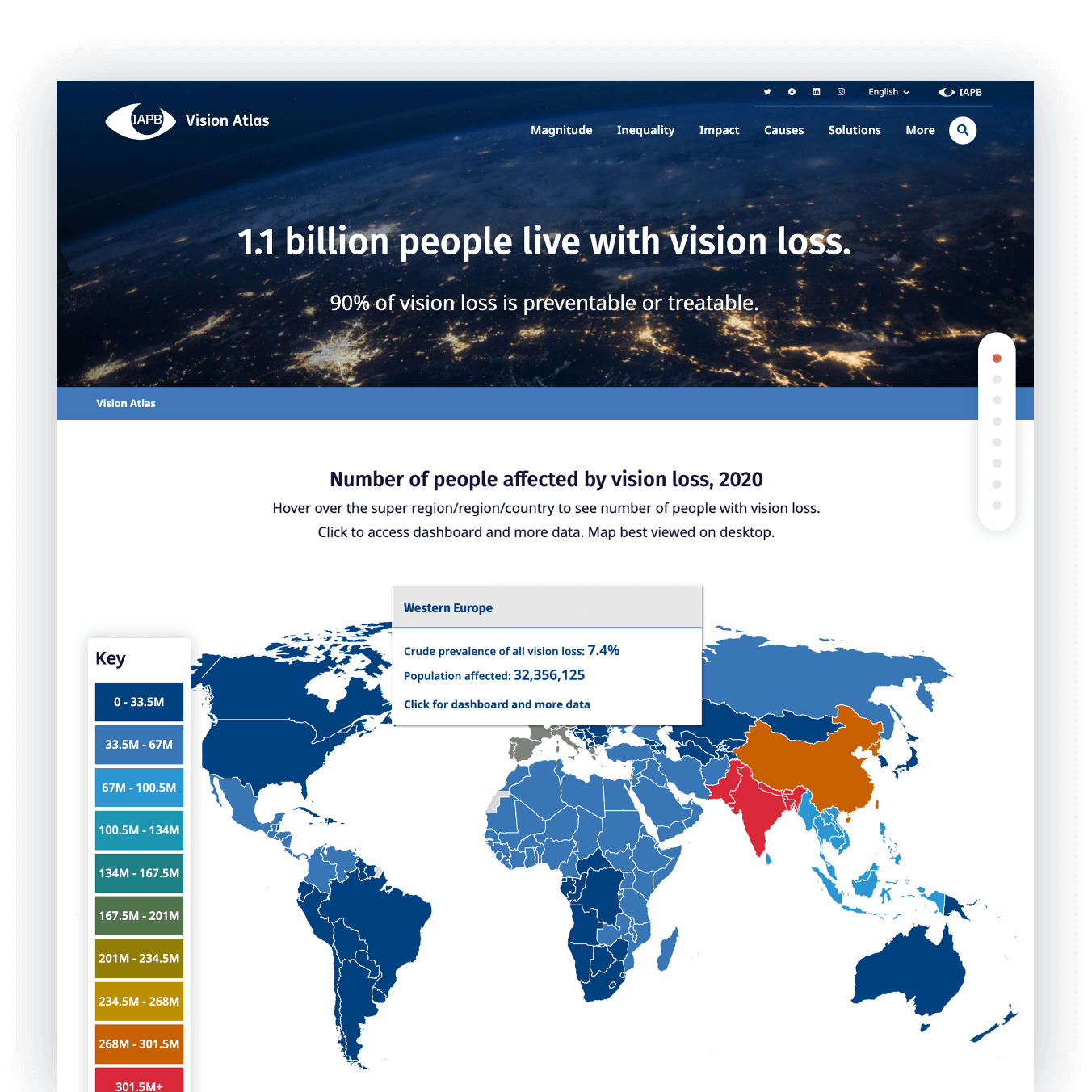 IAPB Vision Atlas map view on website