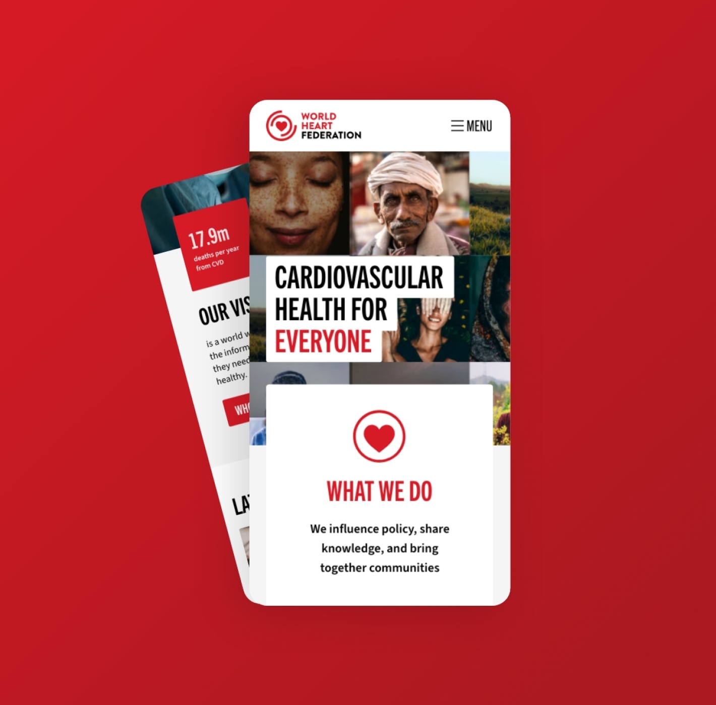 World Heart Federation mobile website example