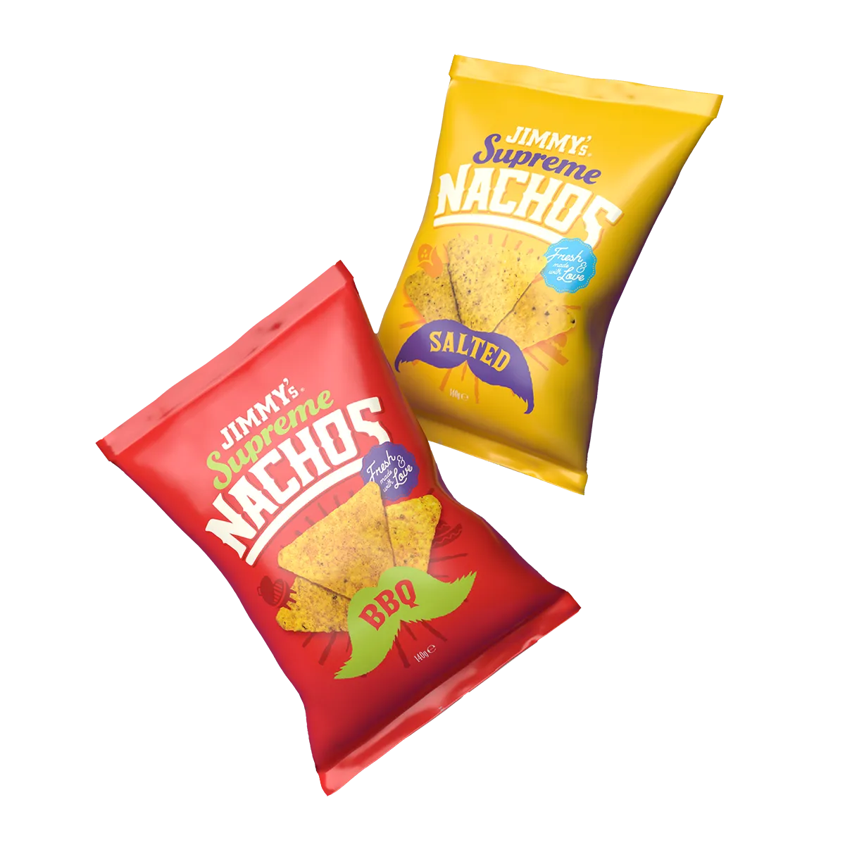 Jimmys Nacho bags in bbq and salted flavours